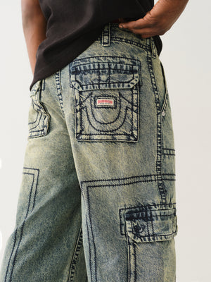 True Religion Big T Cargo Pant Elizabeth St Medium Wash-True Religion