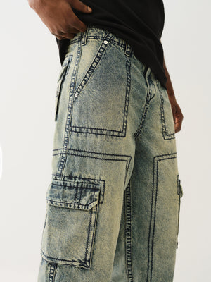 True Religion Big T Cargo Pant Elizabeth St Medium Wash-True Religion