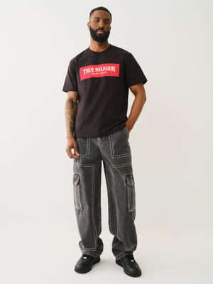 True Religion Baggy Big T Cargo Pant Bullet Black Wash-True Religion