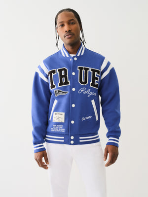 True Religion Uni Varsity Jacket Mazarine Blue-True Religion