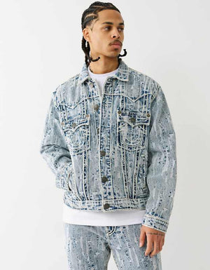 True Religion Ovr Dtrs Jacqrd Ropestitch Jkt City Lights Light Wash