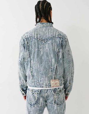 True Religion Ovr Dtrs Jacqrd Ropestitch Jkt City Lights Light Wash