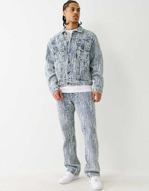 True Religion Ovr Dtrs Jacqrd Ropestitch Jkt City Lights Light Wash
