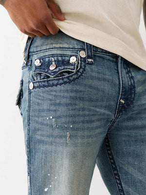 True Religion Ricky Super T Trpl Hs Flp 34In Medium Wash With Rips