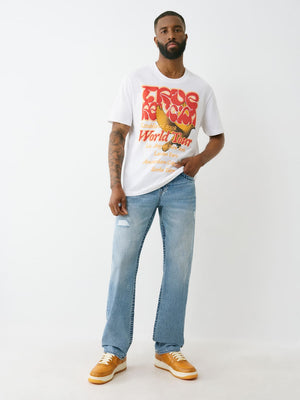 True Religion  Ricky Sn Flap 34In Medium Wash W/ Rips