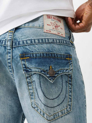 True Religion  Ricky Sn Flap 34In Medium Wash W/ Rips