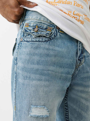 True Religion  Ricky Sn Flap 34In Medium Wash W/ Rips