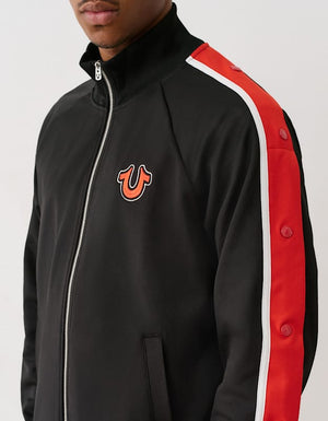 True Religion Snap Off Track Jacket Jet Black