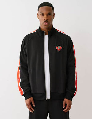 True Religion Snap Off Track Jacket Jet Black