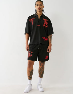 True Religion Mesh Basketball Short Black