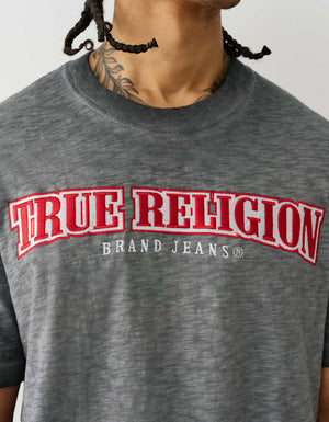 True Religion Ss Embro Arch Logo Tee Jet Black