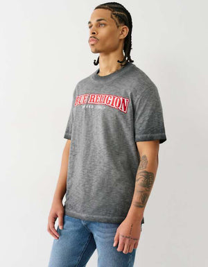 True Religion Ss Embro Arch Logo Tee Jet Black