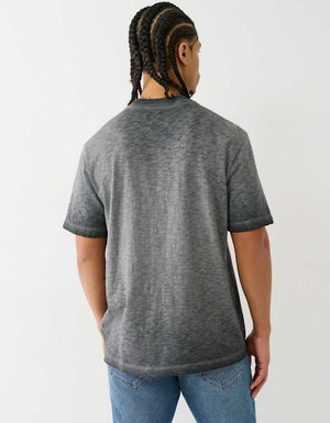 True Religion Ss Embro Arch Logo Tee Jet Black