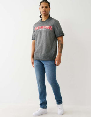 True Religion Ss Embro Arch Logo Tee Jet Black