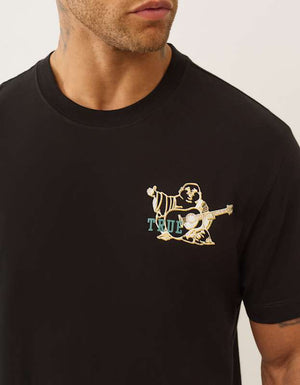 True Religion Ss Crinkle Paint Tee Jet Black