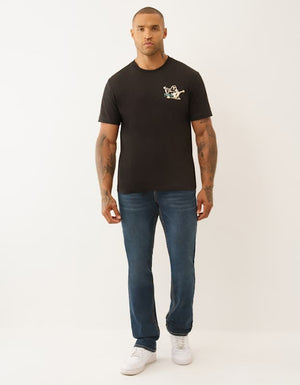 True Religion Ss Crinkle Paint Tee Jet Black