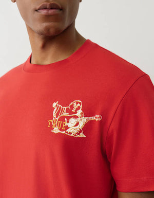 True Religion Ss Crinkle Paint Tee Trv Red