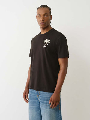 True Religion  Ss Palm Tree Tee Jet Black