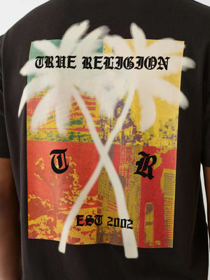 True Religion  Ss Palm Tree Tee Jet Black