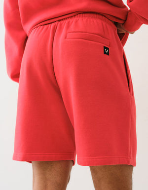 True Religion Applique Sweatshorts Molten Lava