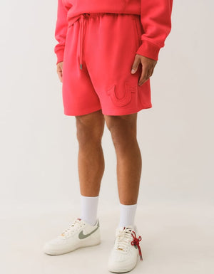 True Religion Applique Sweatshorts Molten Lava