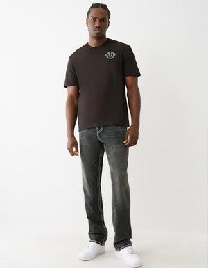 True Religion Ricky Big T Nf Ovrszed Hs 34In Chantey Black Wash