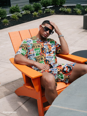 True Religion Ss Camp Shirt Allover Prnt White- Mix-True Religion