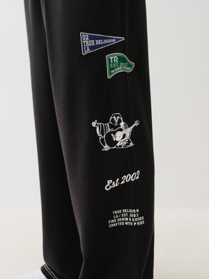 True Religion Reverse Terry Baggy Sweatpant Jet Black-True Religion