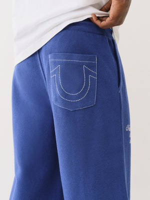 True Religion Reverse Terry Baggy Sweatpant Mazarine Blue-True Religion