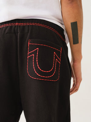 True Religion Super T Relaxed Jogger Black -Red-True Religion