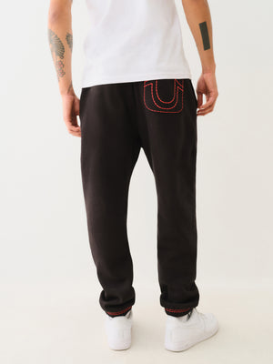True Religion Super T Relaxed Jogger Black -Red-True Religion