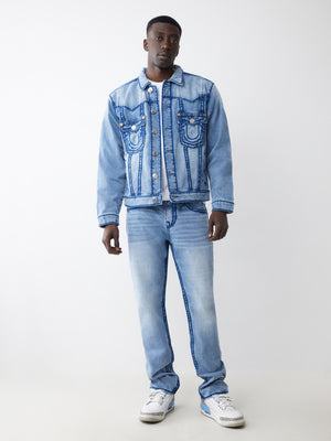 True Religion Oversize Rope Stitch Jimmy Jkt Rocky Point Light Wash-True Religion