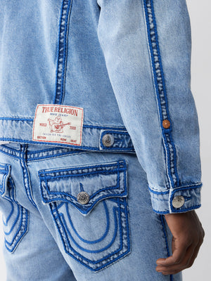 True Religion Oversize Rope Stitch Jimmy Jkt Rocky Point Light Wash-True Religion