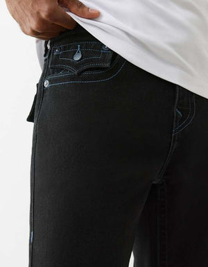 True Religion Billy Sn Flap Mesh 34In 2Sb Black Rinse