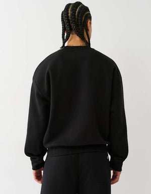 True Religion Script Cinched Sweatshirt Jet Black