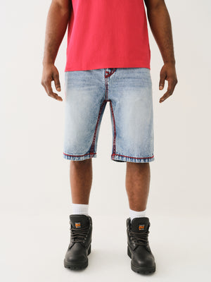 True Religion Vinny Rope Stitch Flap Short Blue Cascade Medium Wash-True Religion