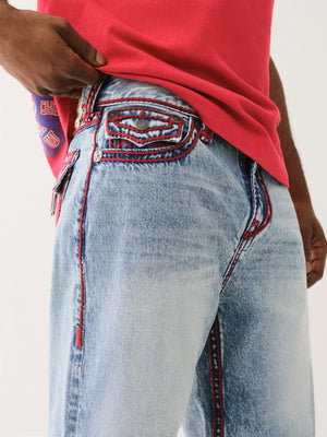 True Religion Vinny Rope Stitch Flap Short Blue Cascade Medium Wash-True Religion