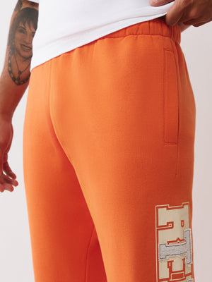 True Religion Jogger Terry Applique Koi Orange