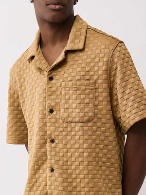 True Religion Shirt Checkered Camp Collar Chipmunk