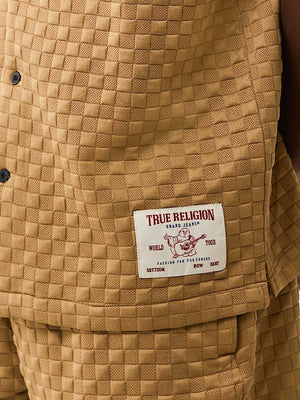 True Religion Shirt Checkered Camp Collar Chipmunk