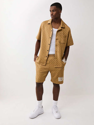 True Religion Shirt Checkered Camp Collar Chipmunk