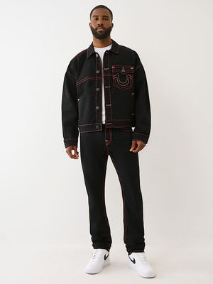 True Religion Jeans Stacked Rocco Super T Flap 2Sb Black Rinse