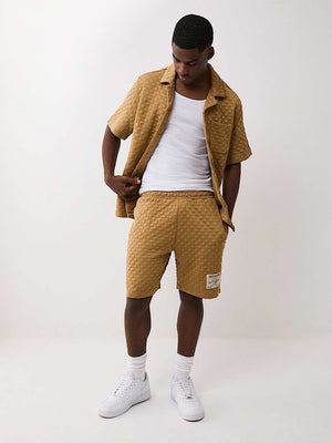 True Religion Shorts Checkered Quilt Chipmunk