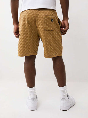 True Religion Shorts Checkered Quilt Chipmunk