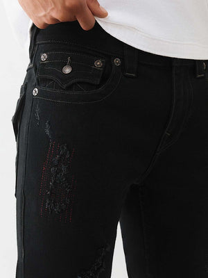True Religion Jeans Rocco Sn Flap 32In Black Rinse