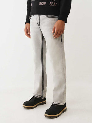 True Religion Jeans Ricky Super Qt Flap 34In Gritstone Grey Wash