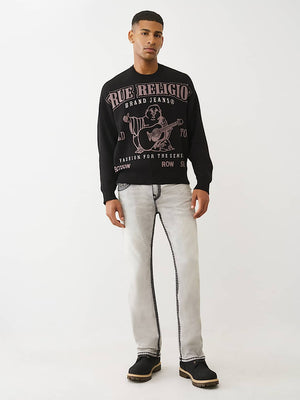 True Religion Jeans Ricky Super Qt Flap 34In Gritstone Grey Wash