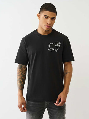 True Religion T-Shirt Ss Puff Cat Jet Black