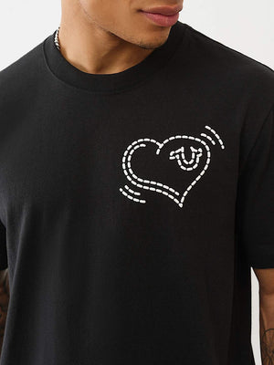 True Religion T-Shirt Ss Puff Cat Jet Black