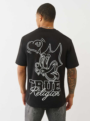 True Religion T-Shirt Ss Puff Cat Jet Black